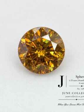 Sphene 1.15 Ct Round Brilliant Cut Loose Gemstone Natural Golden Yellow